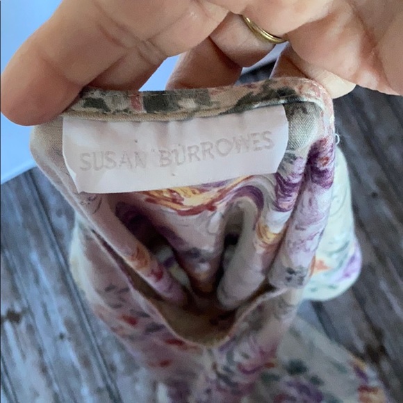 Vintage 90s Grunge button short sleeve shirt light floral maxi dress tie… - Picture 9 of 10